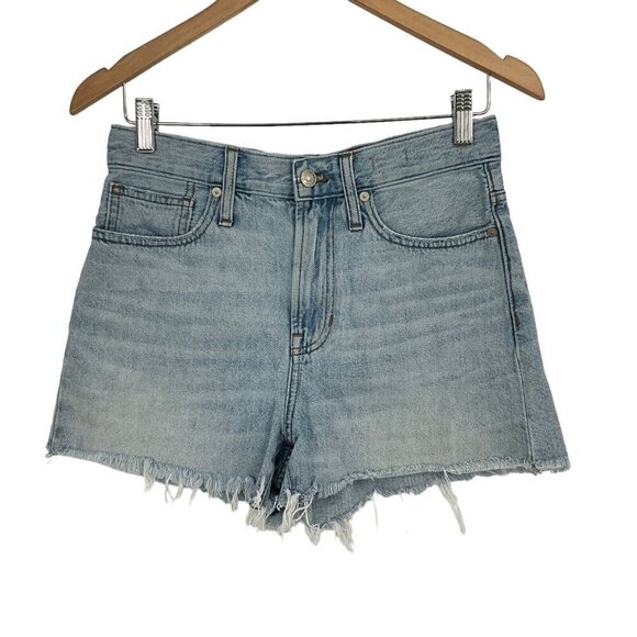 Madewell Pants - Madewell Women's 26 The Perfect Jean Shorts Light Blue Cut Off Pockets Casual